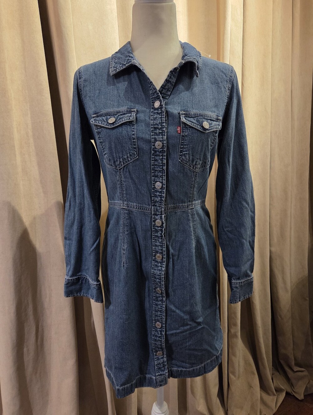 Levi's  Blue Denim Snap-Front Dress